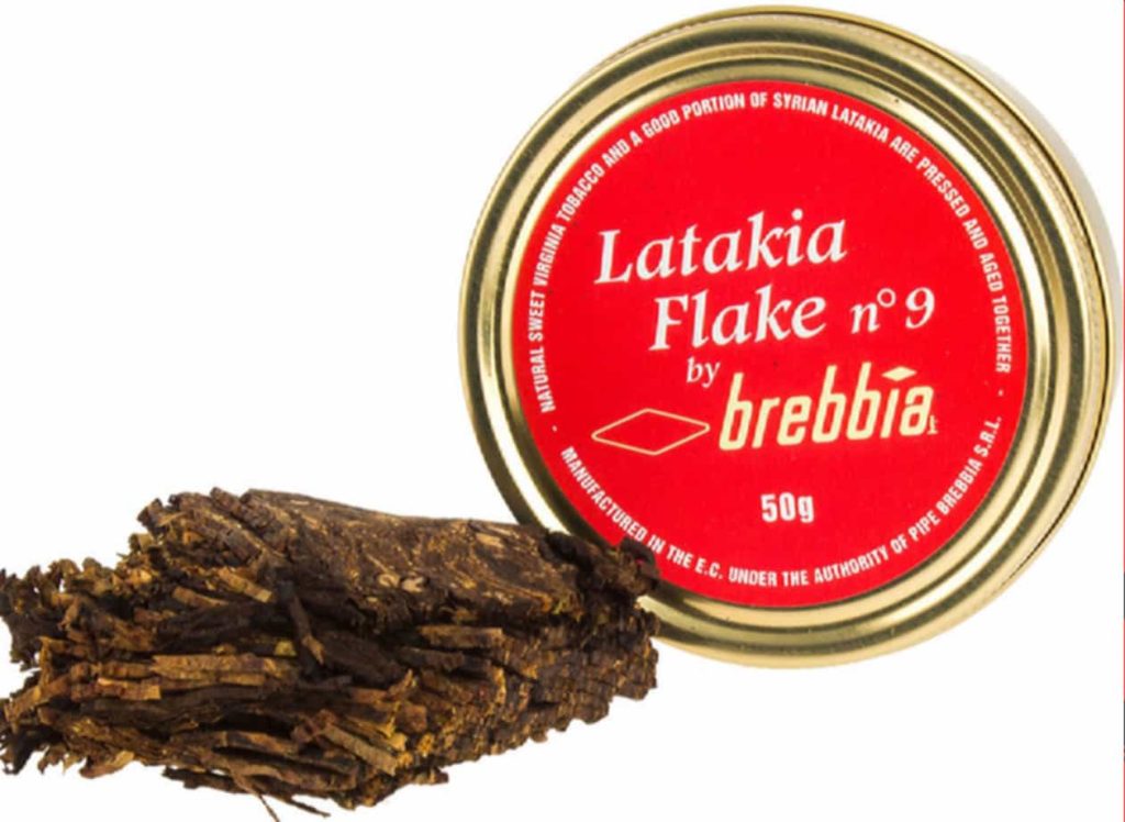 Syrian Latakia tobacco nestled within an antiquated tobacco tin